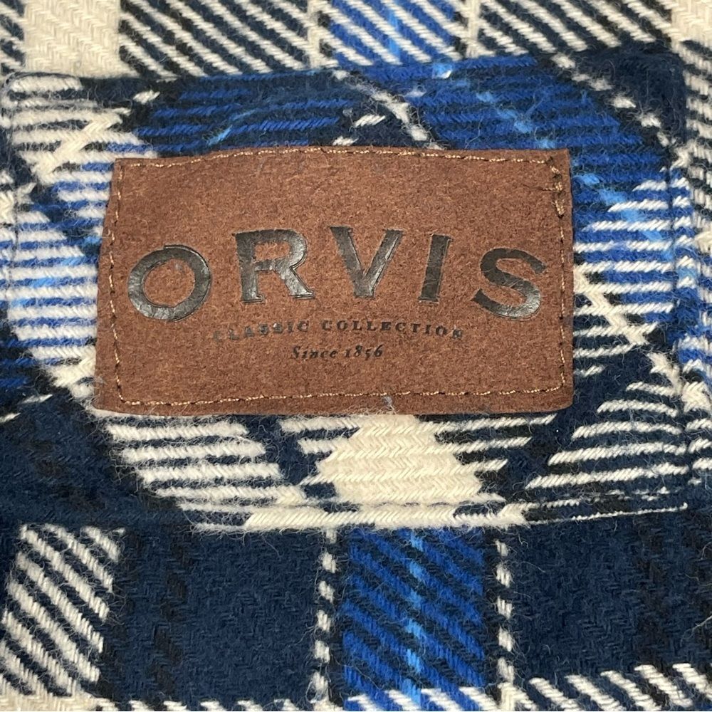 Men's Orvis 100% Cotton‎ Flannel Plaid Shirt Jacket Large - Picture 10 of 14